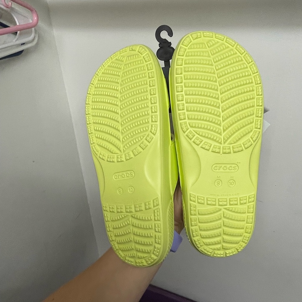 Lime Zest double strap slides crocs m8 w10 - Picture 2 of 2